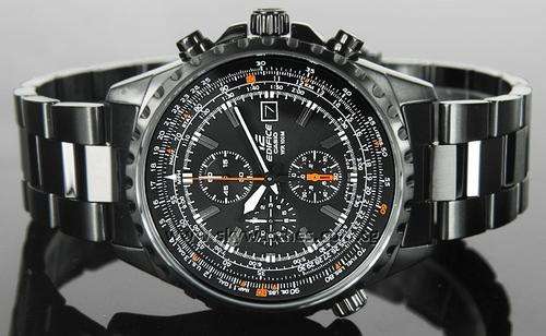 New Casio Edifice Men's Black Chronograph Watch EF-527BK-1AV